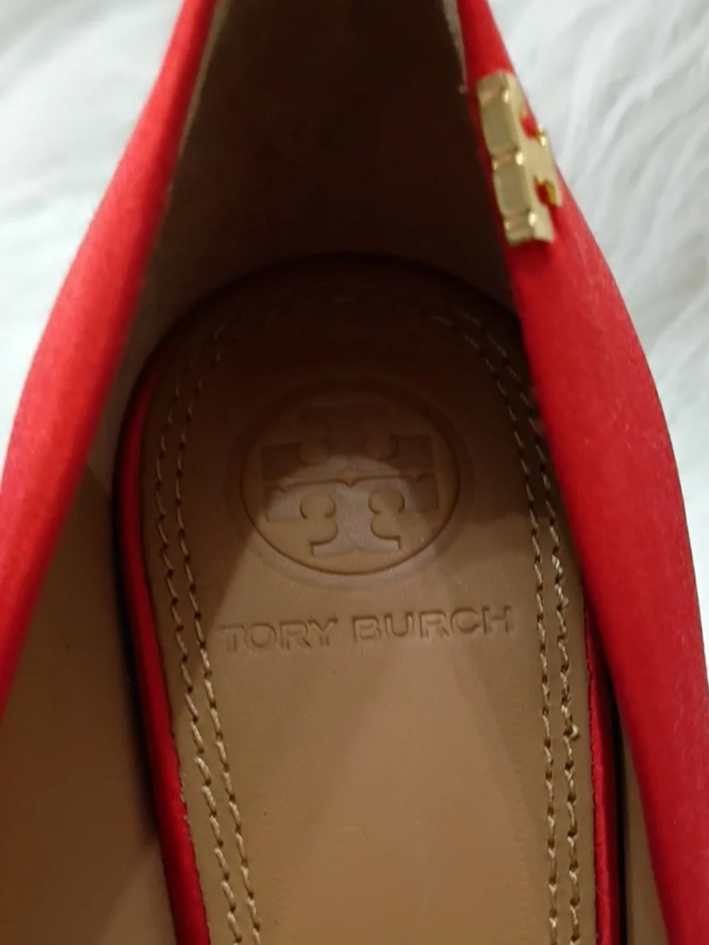 Tory Burch Red Poppy Satin Pointed-Toe Stiletto Pumps Size 5.5